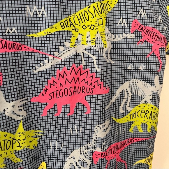 Dinosaur Bones Short Sleeve Button Down Boys 110 cm Blue Paleontology 4T - Picture 5 of 10